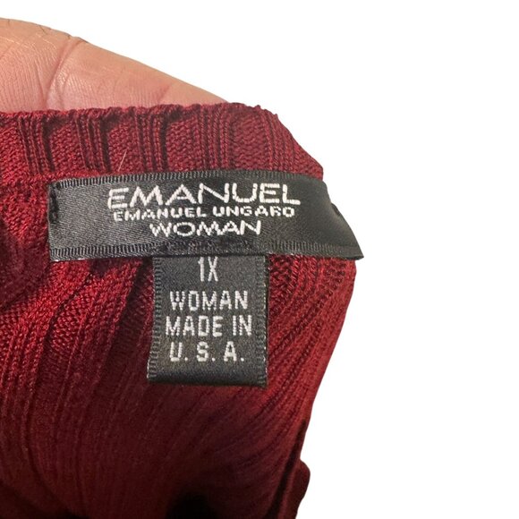 Emanuel Ungaro Woman Ribbed Knit Top 1X Rayon & Spandex Made In USA - Picture 5 of 7
